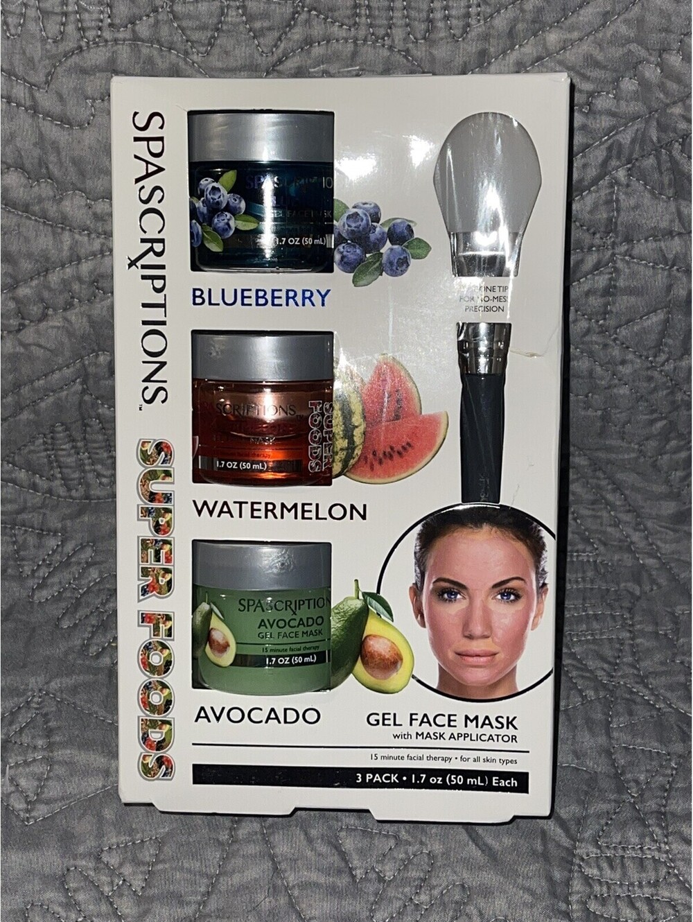 🎅🏻 Spa Scriptions Super Foods Mask & Applicator Blueberry Watermelon Avocado